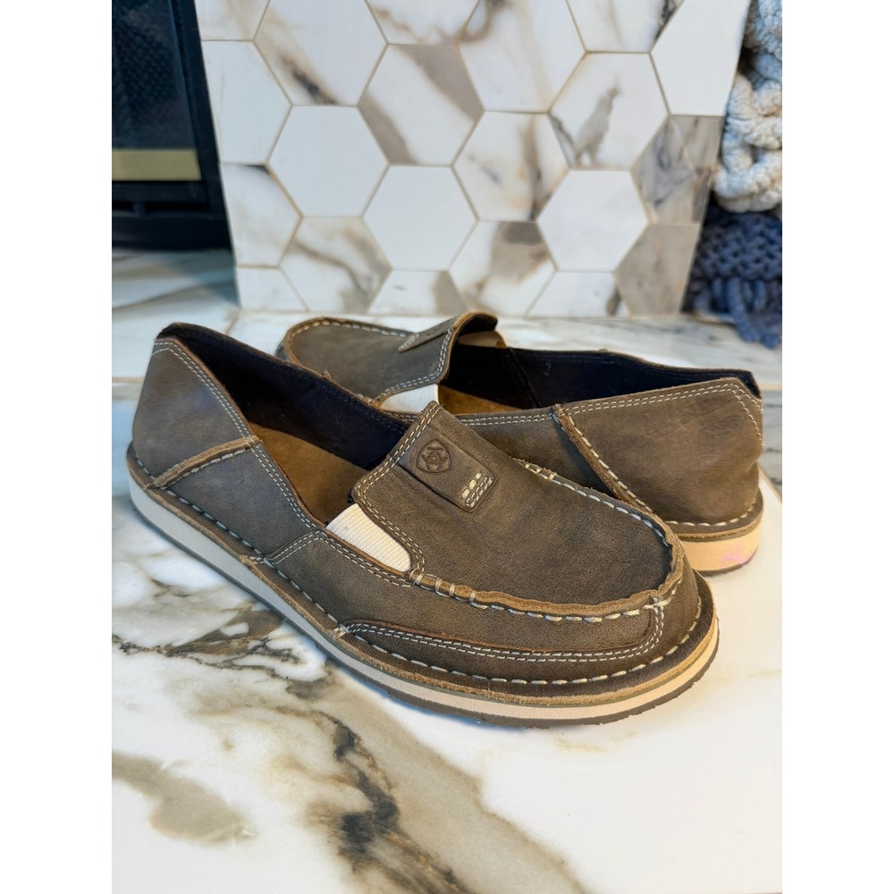 Ariat Cruiser Shoes Women 9 Brown Leather Slip On Moc Toe Loafer Western Country
